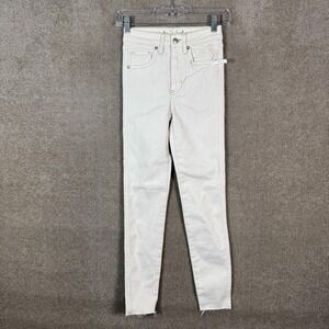 We The Free Jeans Womens 24 Ivpry High Rise Skinny Raw Hem Stretch Denim Pants